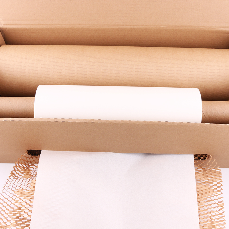 100% Biodegradable Recycled Honeycomb Kraft Paper Packaging Roll with Edge Protector Eco-Friendly Wrap